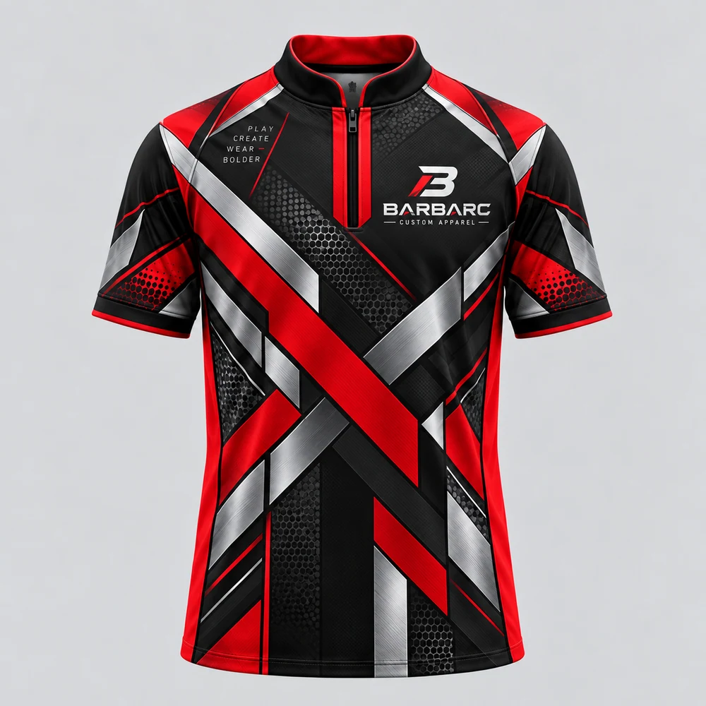 Black darts polo with electric lime diagonal design